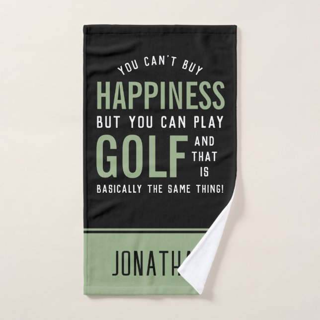 Golf is Happiness Funny Golf Lover Gifts Hand Towel (Hand Towel)