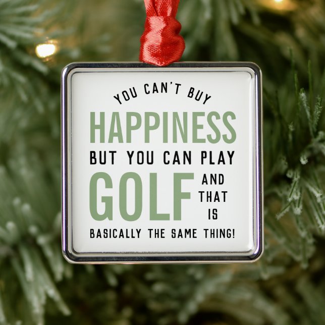 Golf is Happiness Funny Golf Lover Gifts Metal Tree Decoration (Tree)