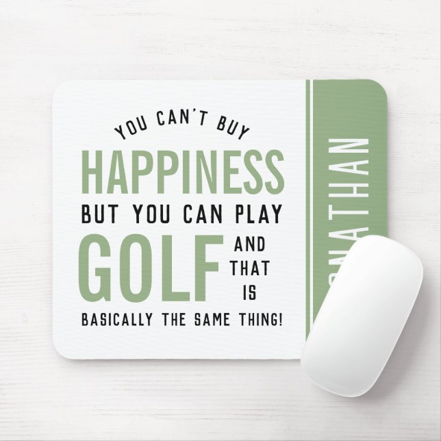 Golf is Happiness Funny Golf Lover Gifts Mouse Mat (With Mouse)