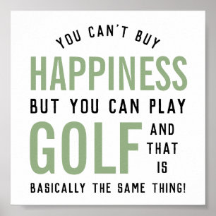 Golf is Happiness Funny Golf Lover Gifts Poster