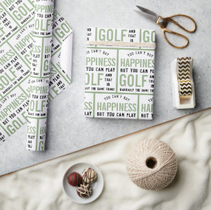 Golf is Happiness Funny Golf Lover Gifts Wrapping Paper