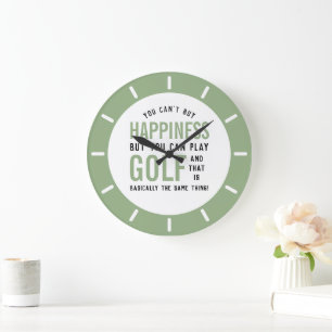 Golf is Happiness Funny Golf Lover Large Clock