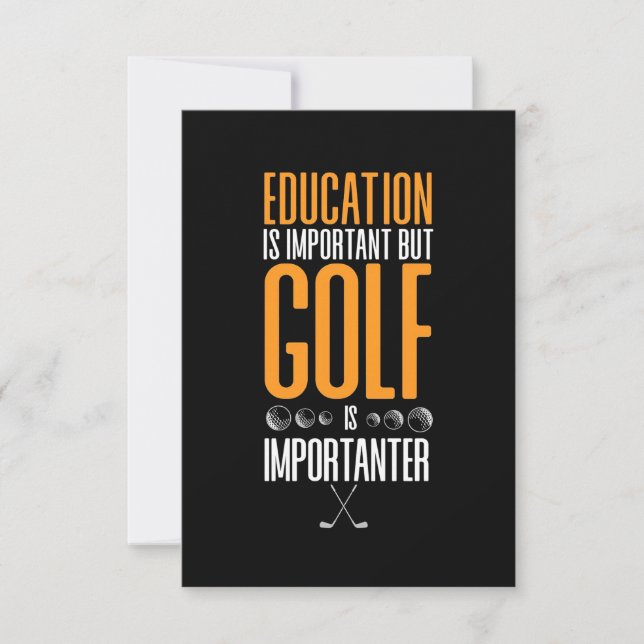 Golf Is Importanter Than Education RSVP Card (Front)