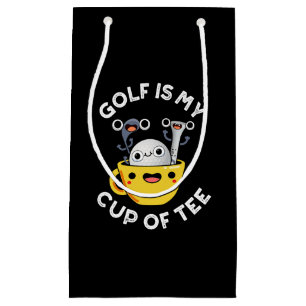 Golf Is My Cup Of Tee Funny Golf Pun Dark BG Small Gift Bag