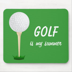 Golf is my Summer Golfing Ball Tee Green Mouse Mat