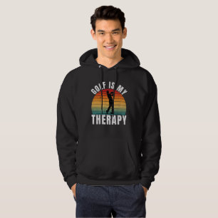 Golf is my therapy Funny Vintage Typography Sport Hoodie