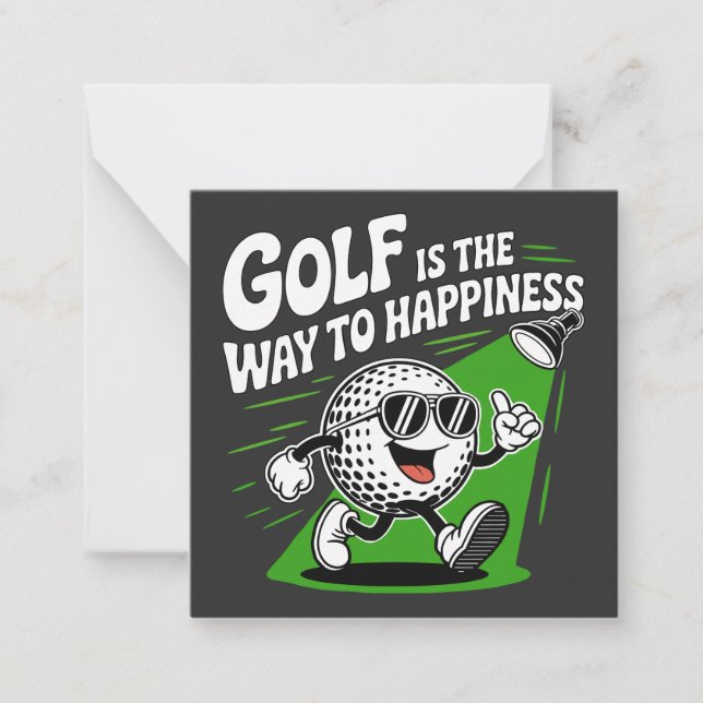 Golf is the way to happiness card (Front)