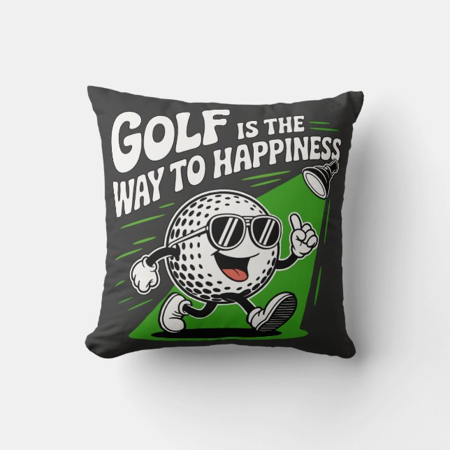 Golf is the way to happiness cushion (Front)