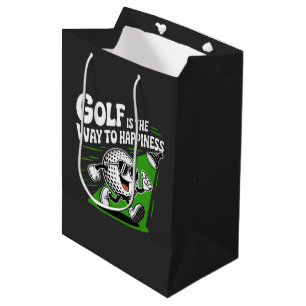 Golf is the way to happiness medium gift bag