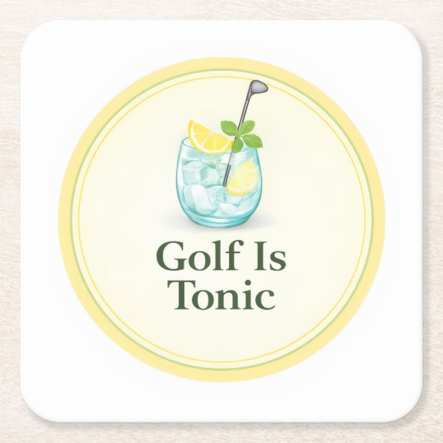 Golf Is Tonic | Golf Drinkware Coaster (Front)