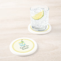 Golf Is Tonic Luxury Sandstone Cocktail Coaster