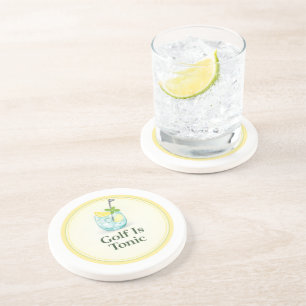 Golf Is Tonic Luxury Sandstone Cocktail Coaster