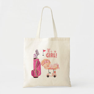 Golf it is girl for baby girl golfer pink theme tote bag