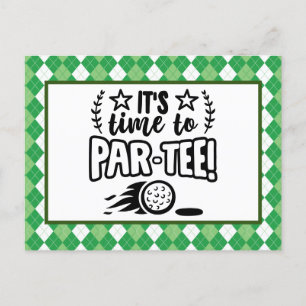 Golf  it is time to  par tee party postcard