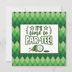 Golf it is time to par tee party postcard