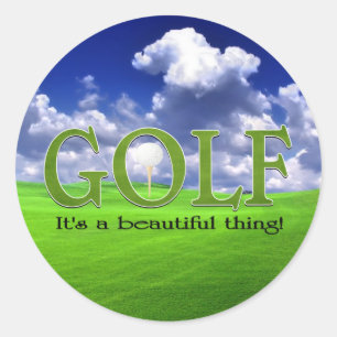 Golf Its a beautiful thing Classic Round Sticker