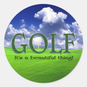 Golf Its a beautiful thing Classic Round Sticker