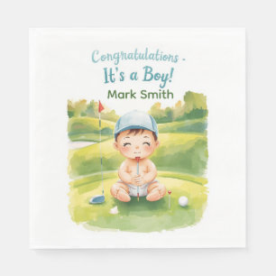 Golf It's Boy for Baby Shower Napkin