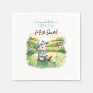 Golf It's Boy for Baby Shower Napkin