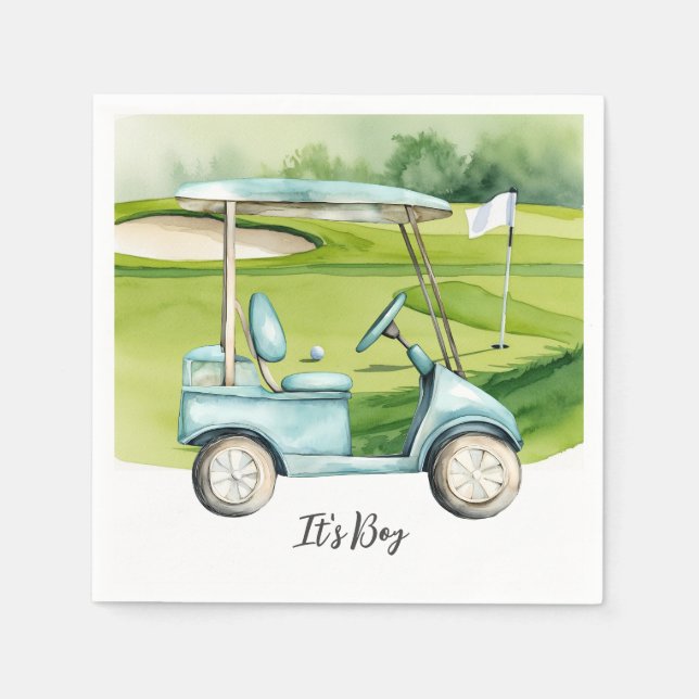 Golf  It's Boy for Baby Shower   Napkin (Front)