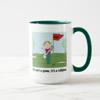GOLF!  It's not a game, it's a religion. Mug