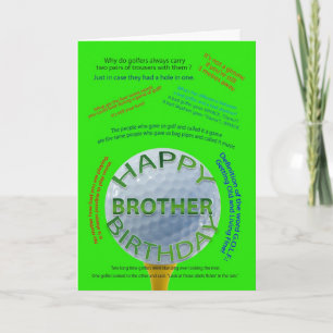 Golf Jokes birthday card for Brother