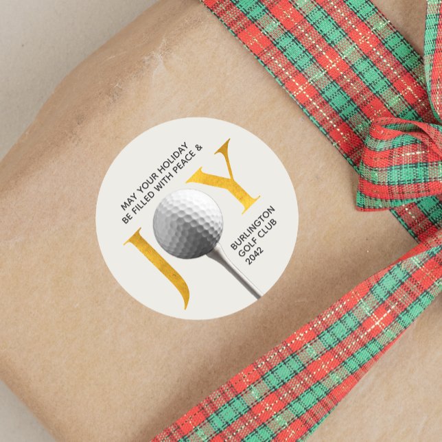Golf Joy & Peace Christmas Classic Round Sticker (Creator Uploaded)