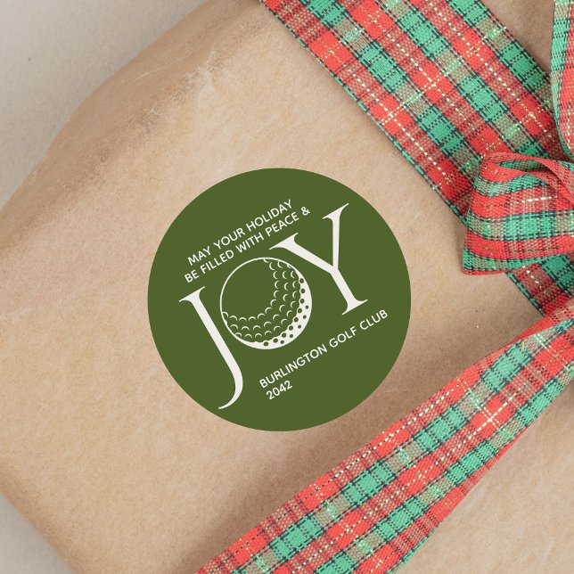 Golf Joy & Peace Christmas Classic Round Sticker (Creator Uploaded)