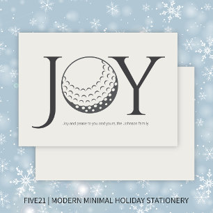 Golf Joy & Peace Flat Christmas Holiday Card