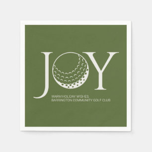 Golf Joy & Peace Green Christmas Napkin