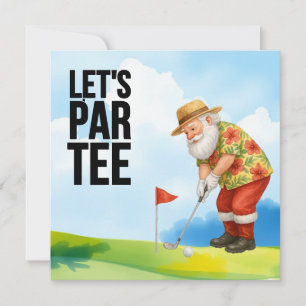 Golf July Christmas with Santa Claus  Golfing Invitation
