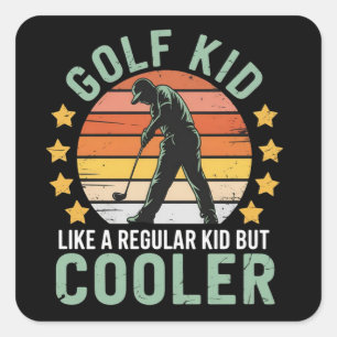 Golf Kids Funny Young Golfer & Golfing Lover Gift  Square Sticker