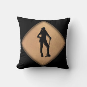 Golf Lady and Gentleman Throw Pillow