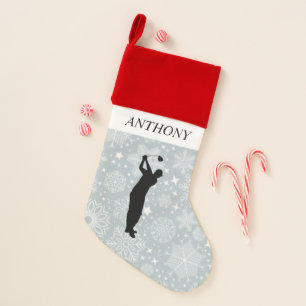 Golf Lady Golfer Games Sports Red Green Ball Christmas Stocking