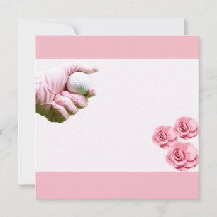 Golf Lady golfer's hand is holding ball