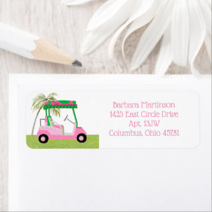 Golf Lady Theme Palm TreeReturn Address 