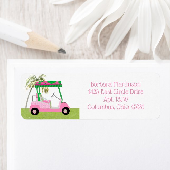 Golf Lady Theme Palm TreeReturn Address  (Insitu)