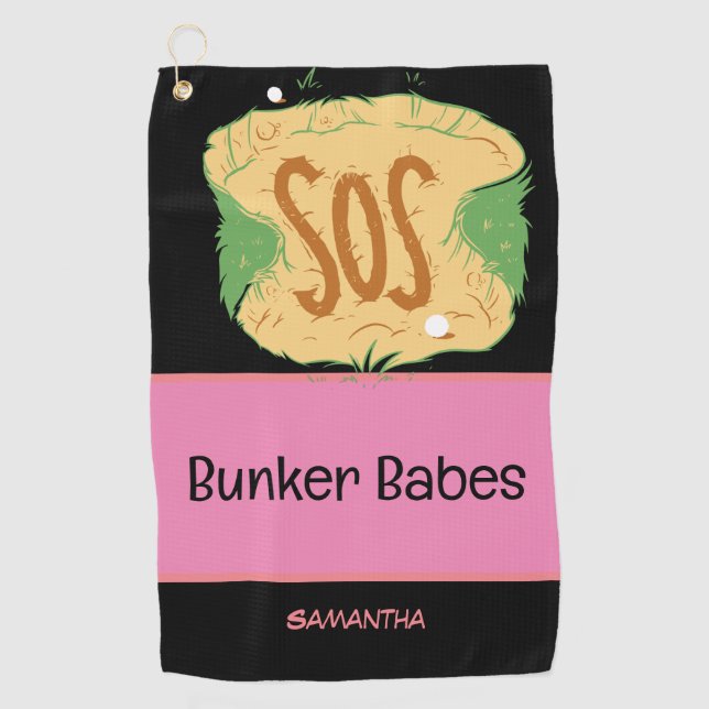 Golf Lady woman Bunker Babes Towel (Front)
