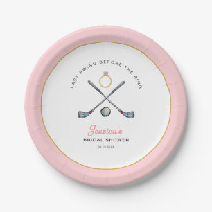Golf "Last swing Before the ring" Bridal Shower  Paper Plate