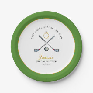 Golf "Last swing Before the ring" Bridal Shower Paper Plate