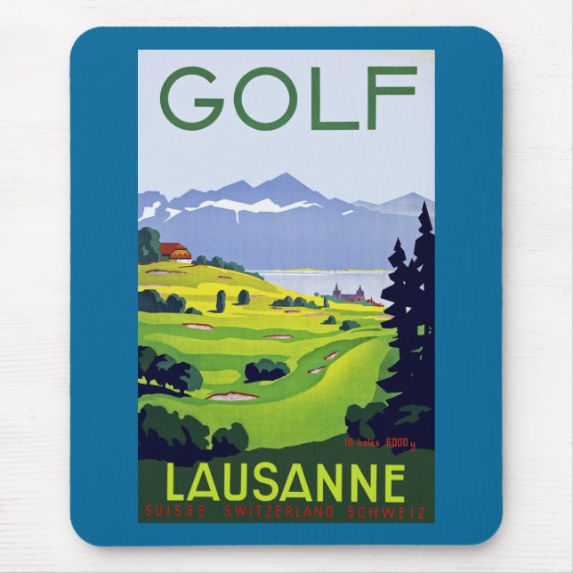 Golf ~ Lausanne Mouse Mat (Front)