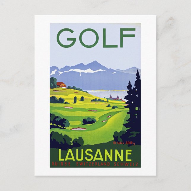Golf ~ Lausanne Postcard (Front)