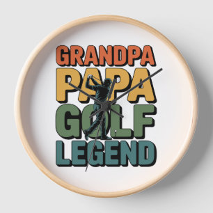 Golf Legend Grandpa Papa Clock
