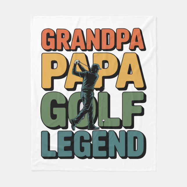 Golf Legend Grandpa Papa Fleece Blanket (Front)
