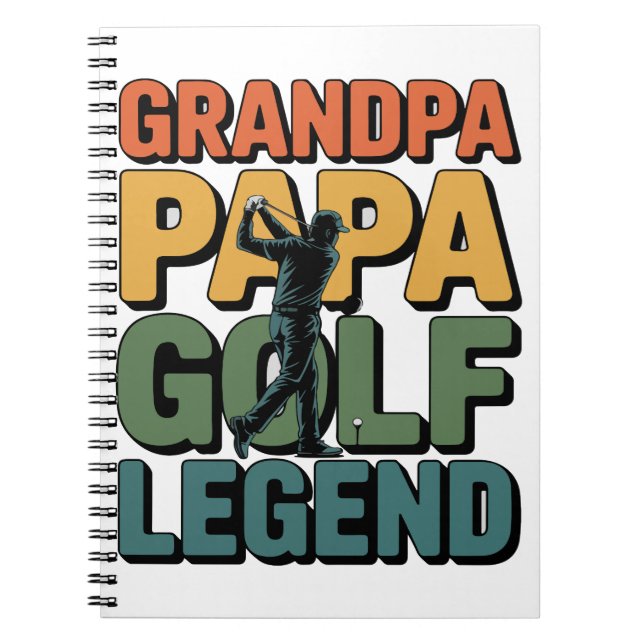 Golf Legend Grandpa Papa Notebook (Front)