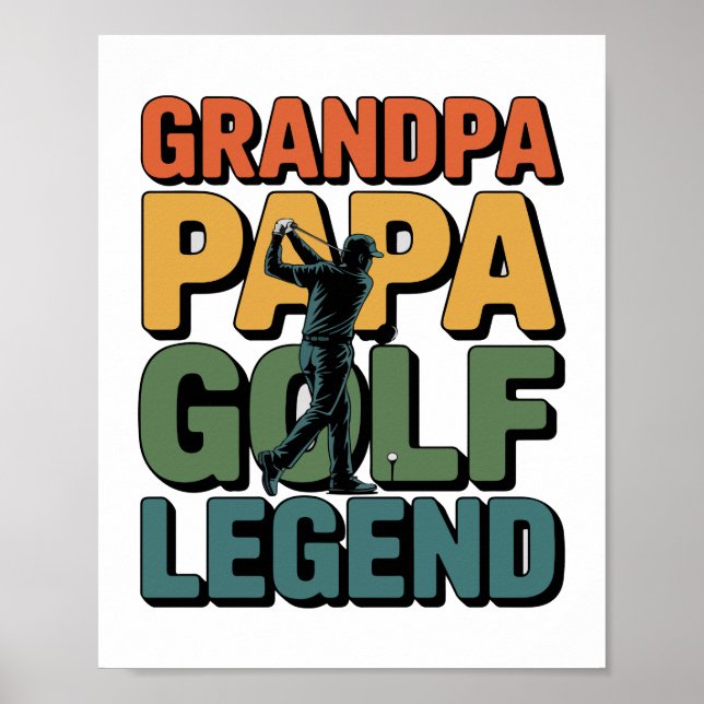 Golf Legend Grandpa Papa Poster (Front)