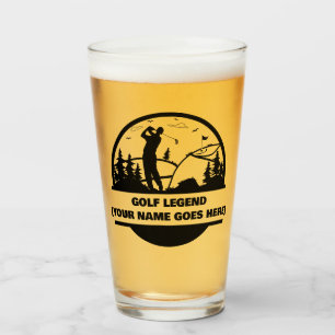 Golf Legend Personalised Beer Glass For Golfers