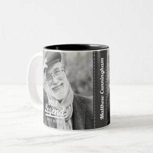 Golf Legend Since Birth Funny Modern Vintage Two-Tone Coffee Mug