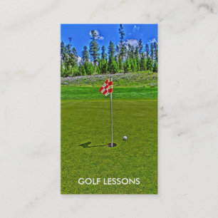Golf Lessons bright scene custom business cards
