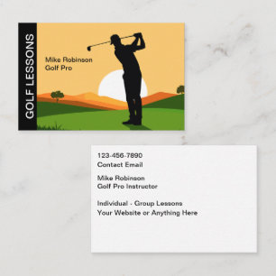 Golf Lessons Class Instructor Business Card